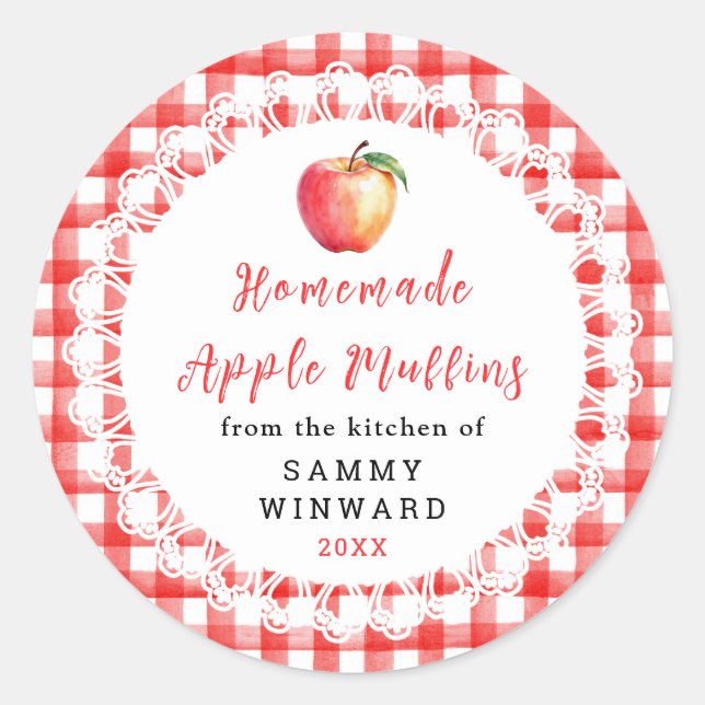 Étiquette de Muffin aux Pommes Maison (Devant)