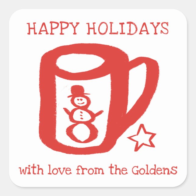 Étiquette de Noël à partir de pour Mug Doodle Noël (Devant)