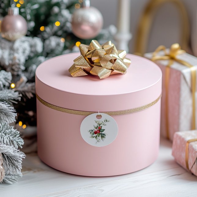 Étiquette de Noël avec motif de baie et de branche (Créateur téléchargé)