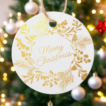 Étiquette de Noël Couronne en Feuille d'Aluminium 