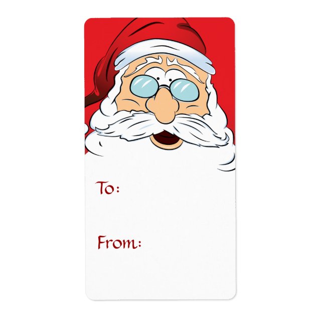 Étiquette de Noël du Père Noël (Devant)