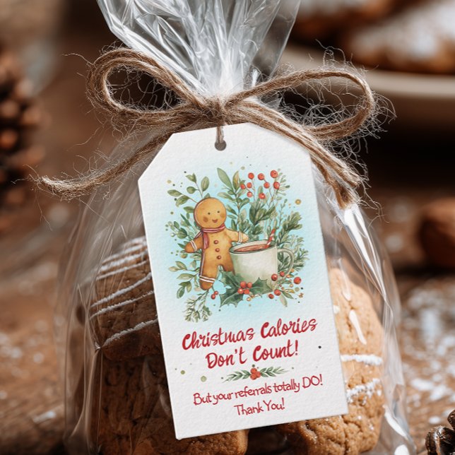 Étiquette de Noël en pain d'épices (Christmas Referral Thank you Tag for Customers)
