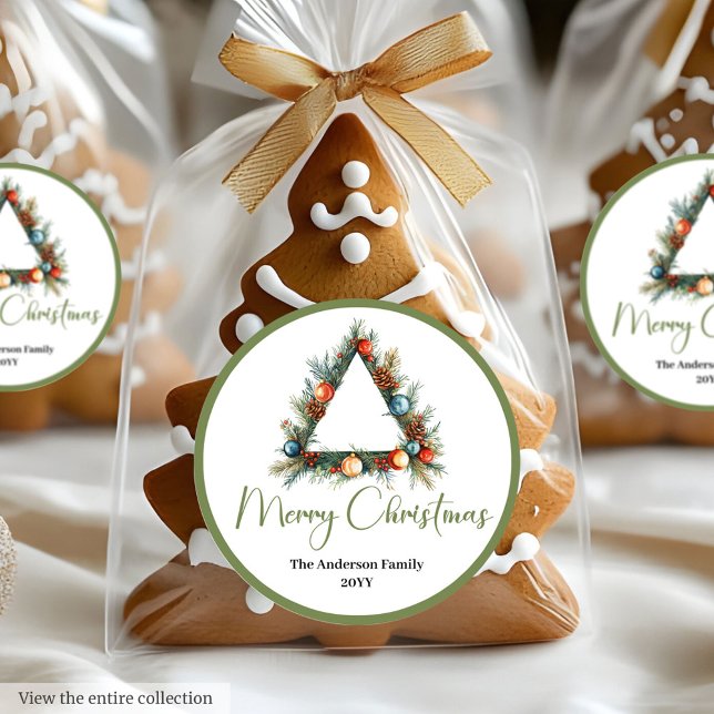 Étiquette de Noël minimaliste bohème terreuse  (Minimalist Bohemian Earthy Christmas Tag Seal Sticker

)