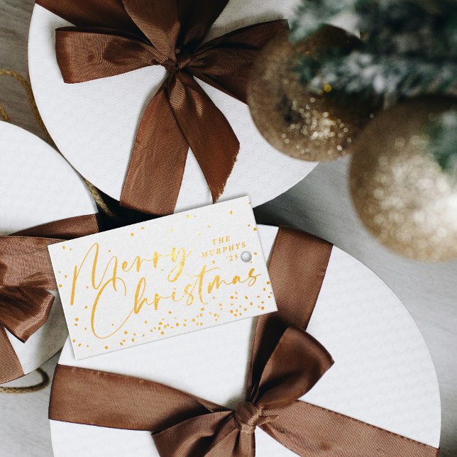 Étiquette de Noël Moderne Boule à Neige en Papier  (Créateur téléchargé)