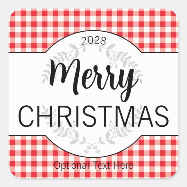 Étiquette de Noël personnalisable HM003_03sqv1 (Devant)