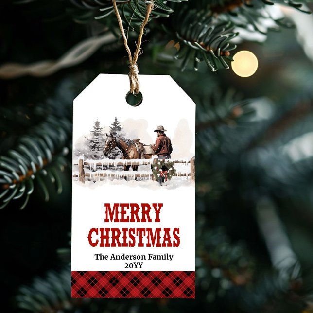 Étiquette de Noël personnalisable pour ferme de ca (Country farmhouse Christmas tag editable custom)