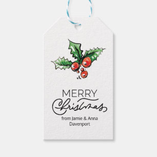 Étiquette de Noël personnalisée avec éléments