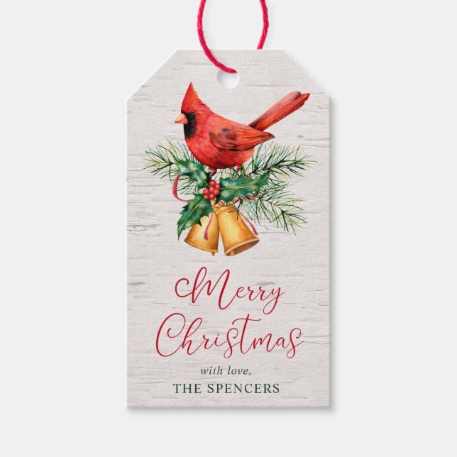 Étiquette de Noël personnalisée Cardinal (Devant)