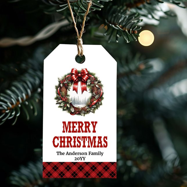 étiquette de Noël personnalisée typographie Far We (Wild West typography Christmas tag personalized)