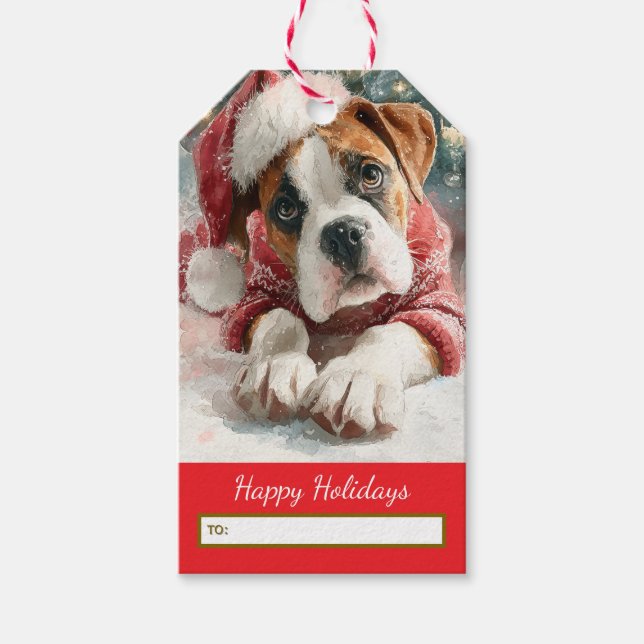 Étiquette de Noël pour Boxer (Devant)