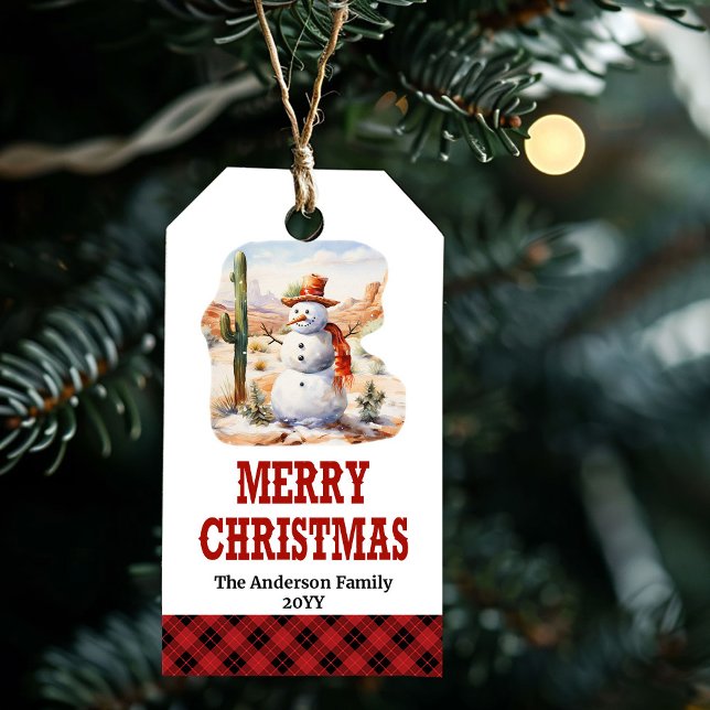 Étiquette de Noël western rustique avec cheval et  (Rustic Western Christmas tag with horse and rope)