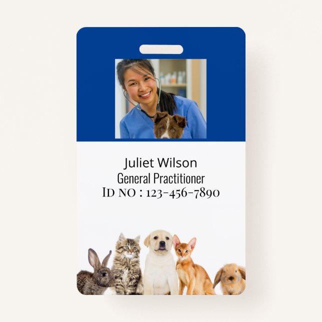 étiquette de nom badge d'identification vétérinair (Devant)