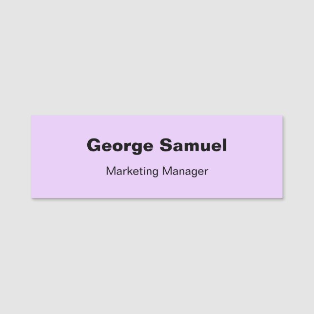 Étiquette de nom classique pour employé de société (Devant)
