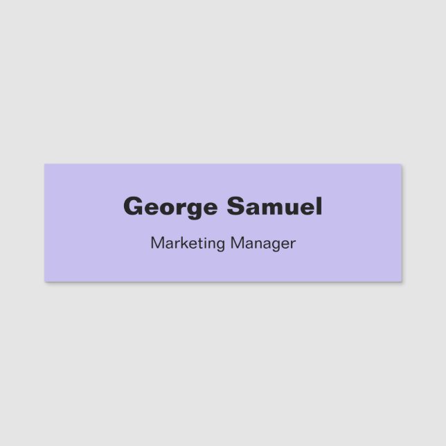 Étiquette de nom classique pour employé de société (Devant)