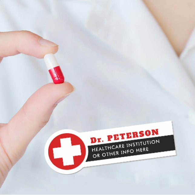 Étiquette de nom de docteur de la Croix-Rouge mode (Créateur téléchargé)