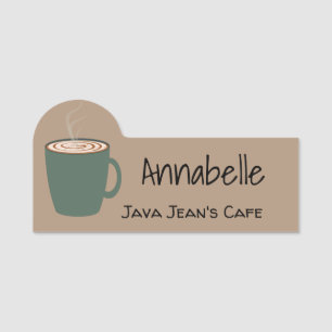 Étiquette de nom de la coupe du café vert