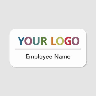 Étiquette de nom de l'employé Logo personnalisé Pl