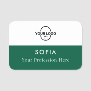 Étiquette de nom de l'employé Logo personnalisé Pl