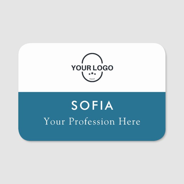 Étiquette de nom de l'employé Logo personnalisé Pl (Devant)