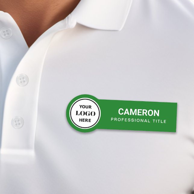 Étiquette de nom de logo de société verte (Créateur téléchargé)