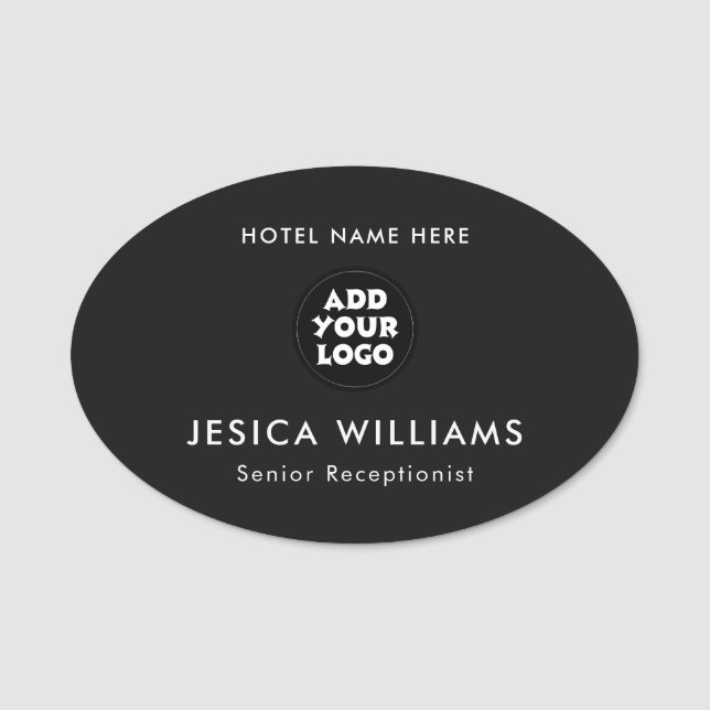 Étiquette de nom de logo d'hôtel personnalisé avec (Devant)