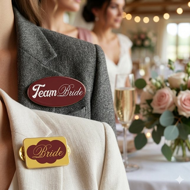 Étiquette de nom de mariée de style moderne pour m (Modern Stylish Bride Name Tag Wedding Event Badge)