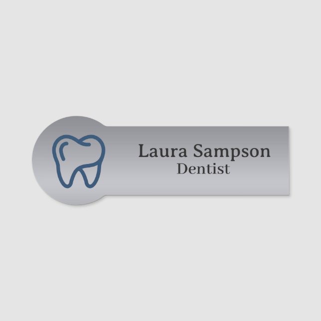 Étiquette de nom de société de dentiste à dent per (Devant)