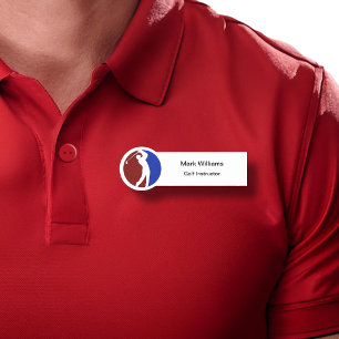 Étiquette de nom de thème d'instructeur de golf pr