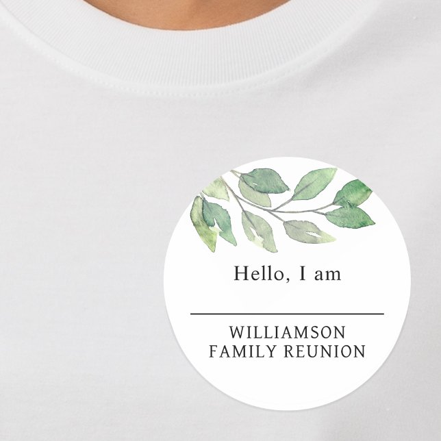 Étiquette de nom de verdure de réunion de famille (Créateur téléchargé)