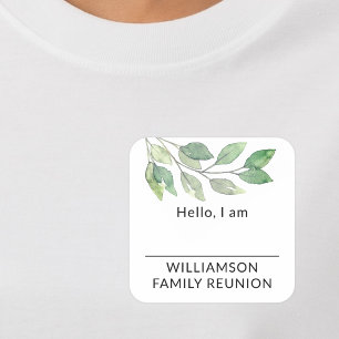Étiquette de nom de verdure de réunion de famille