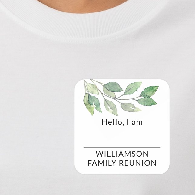 Étiquette de nom de verdure de réunion de famille (Créateur téléchargé)
