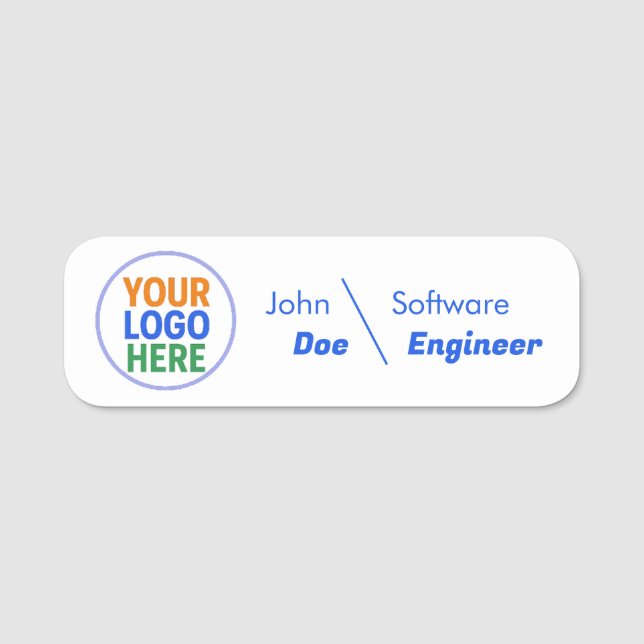 étiquette de nom d'employé à logo personnalisé bon (Devant)
