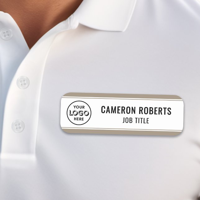 Étiquette de nom d'employé avec logo de la société (Créateur téléchargé)