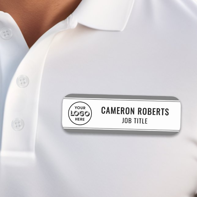 Étiquette de nom d'employé avec logo personnalisé  (Créateur téléchargé)