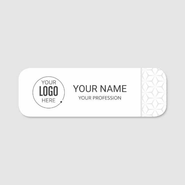 Étiquette de nom d'employé gris avec logo d'entrep (Devant)
