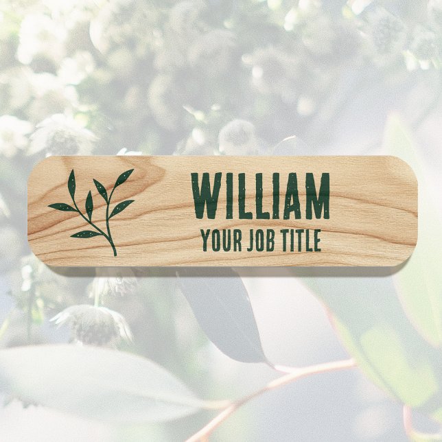 Étiquette de nom d'employé personnalisée en botani (Créateur téléchargé)