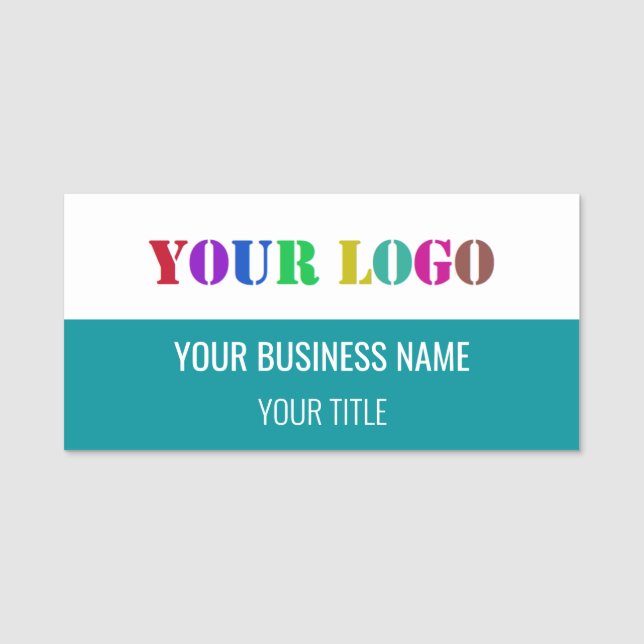 Étiquette de nom d'entreprise avec logo personnali (Devant)