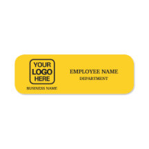 Étiquette de nom d'entreprise personnalisée jaune
