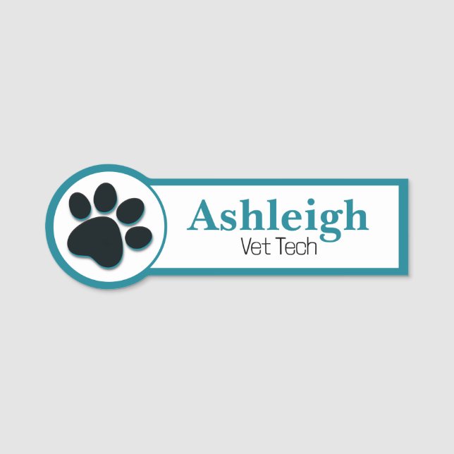 Étiquette de nom d'entreprise pour animaux (Devant)