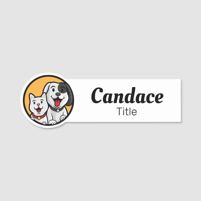 Étiquette de nom d'entreprise pour animaux (Devant)