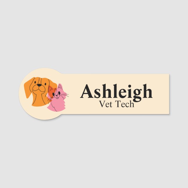 Étiquette de nom d'entreprise pour animaux (Devant)