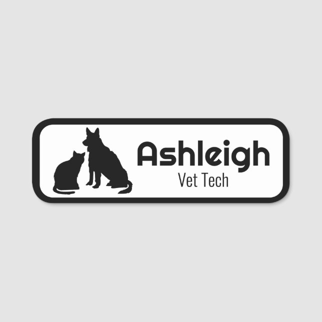 Étiquette de nom d'entreprise pour animaux (Devant)
