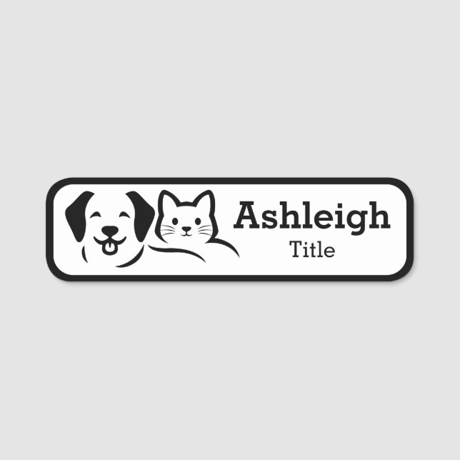 Étiquette de nom d'entreprise pour animaux (Devant)