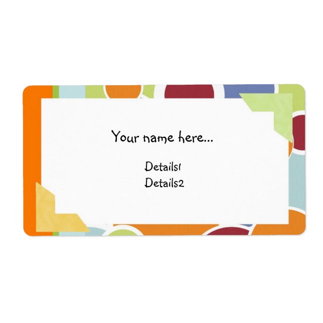 Étiquette de nom des cercles de couleur (Devant)