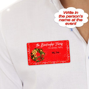 Étiquette de nom en papier avec bordure de couronn