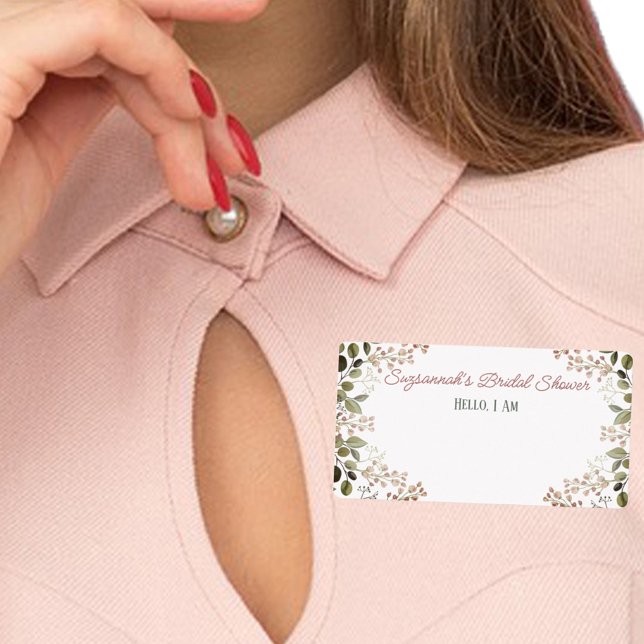 Étiquette de nom en papier pour douche de mariée à (Créateur téléchargé)