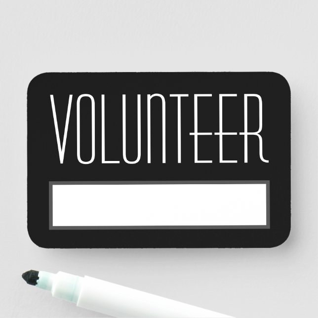 Étiquette de nom Luxury Classy "VOLUNTEER" (En situation)