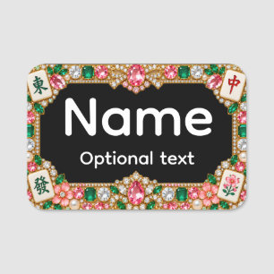 Étiquette de nom Mahjong