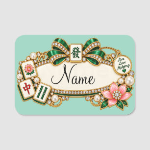 Étiquette de nom Mahjong