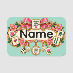 Étiquette de nom Mahjong